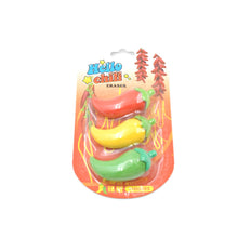 Colorful Chili Shape Erasers, Mini Eraser (3 pc Set)