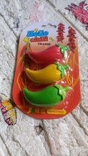 Colorful Chili Shape Erasers, Mini Eraser (3 pc Set)