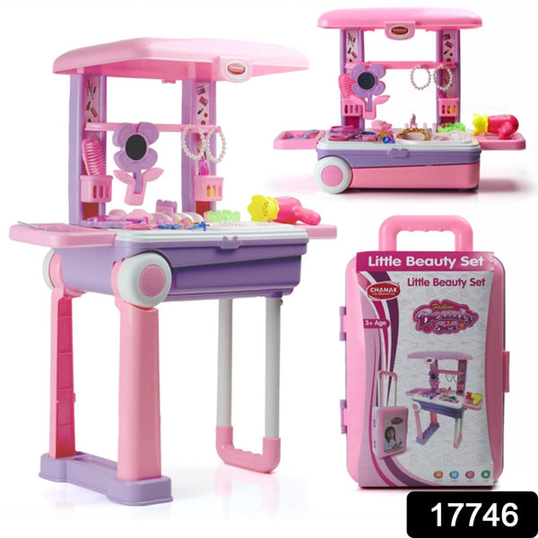 The Ultimate Beauty Set On Wheels for Girls, Makeup Kit is Easy to Clean & Use, Portable Beauty Set with 25 Pieces