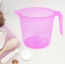 Plastic Round Transparent Bath Water Mug (5 pc / Mix colour / 1200 ML)