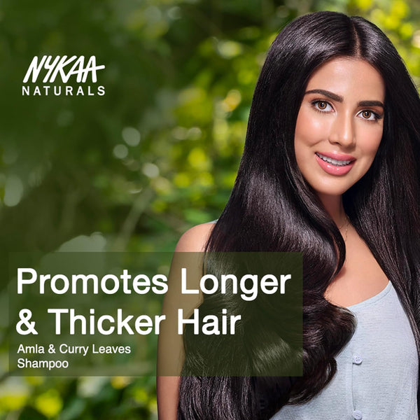 Nykaa Naturals Amla & Curry Leaves Anti-Hair Fall Shampoo - Paraben & Sulfate Free, 400 ml | Dandruff Control & Hair Growth Boost for All Hair Types