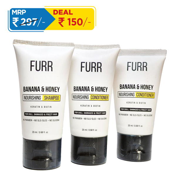 Furr Banana & Honey Nourishing Shampoo & Conditioner (Pack of 3)