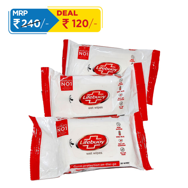 Lifebuoy Wet Wipes (Pack of 3)