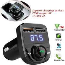 CAR-X8 Bluetooth FM Transmitter Kit for Hands-Free Call Receiver / Music Player / Call Receiver / Fast Mobile Charger Ports for All Smartphones with 3.1A Quick Charge Dual USB Car Charger