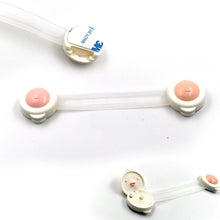 Baby safety strap locks, single piece.