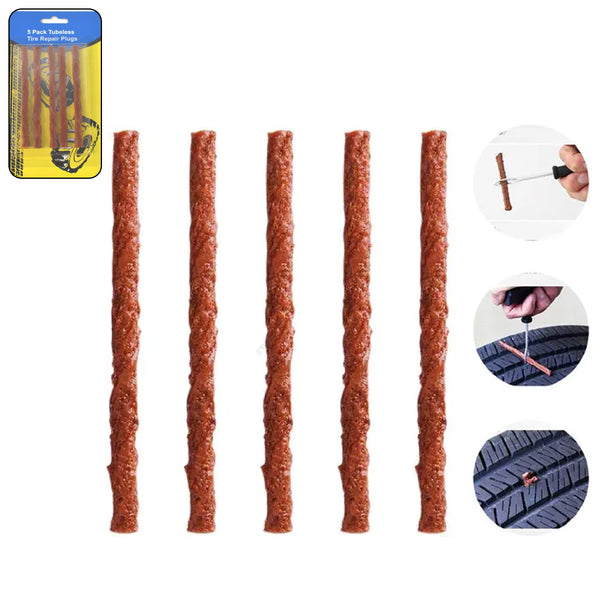 Tyre Repair Brown Emergency Puncture Seal Strips (5 Pcs Set)