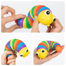 3D Rainbow Color Plastic Slug Fidget Toys, Stress Relieving Toy, Sensory Slug Toy for Boys and Girls, Finger slug Toy, for Autistic, Caterpillar Fidget Toys Stress Relief Gifts for Toddlers Kids Adults  (1 Pc)