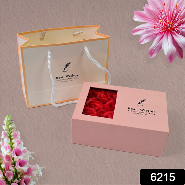 Jewellery Gift Box With Lids  Roses Packaging Box With 6 Roses (1 Set)