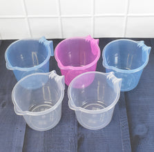 Plastic Round Transparent Bath Water Mug (5 pc / Mix colour / 1200 ML)